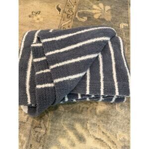 Barefoot Dreams Cozy Chic Cozy Chic® Horizontal Stripe Blanket Navy White NWT